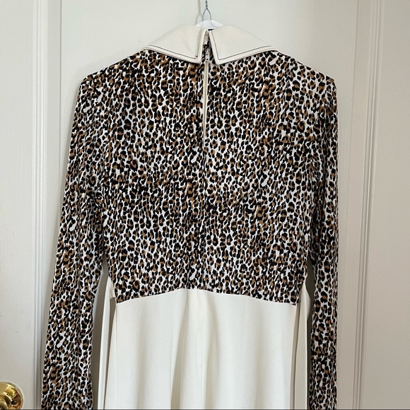 VINTAGE CREME & CHEETAH PRINT DRESS - Picture 5 of 7